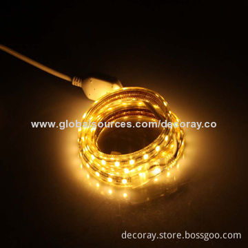 RGB high voltage SMD flexible LED strip, SMD 3528, AC220V leads, lifespan: 30,000hrs, skid-proof